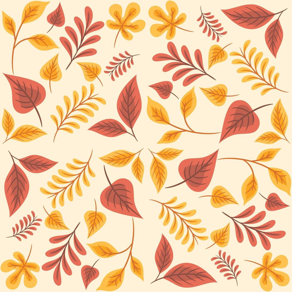 motif floral abstrait sans couture avec des feuilles d'automne vecteur