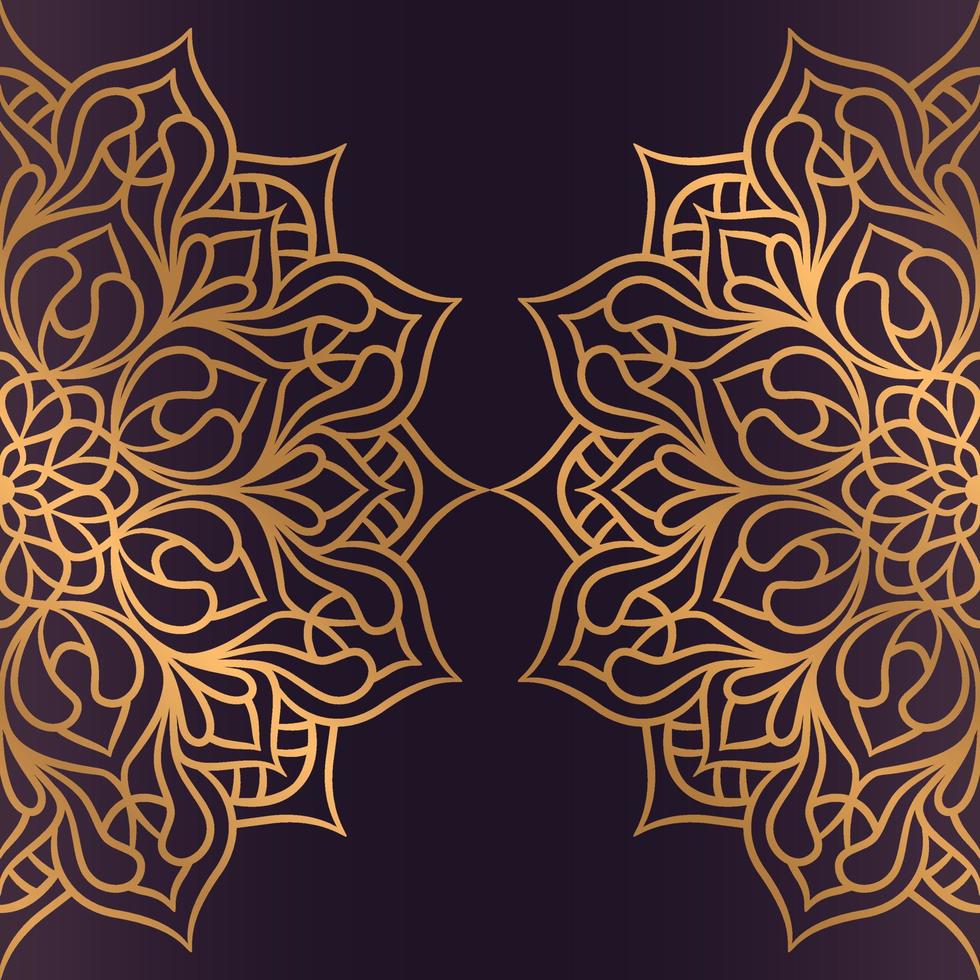 fond de mandala de luxe avec arabesque dorée vecteur