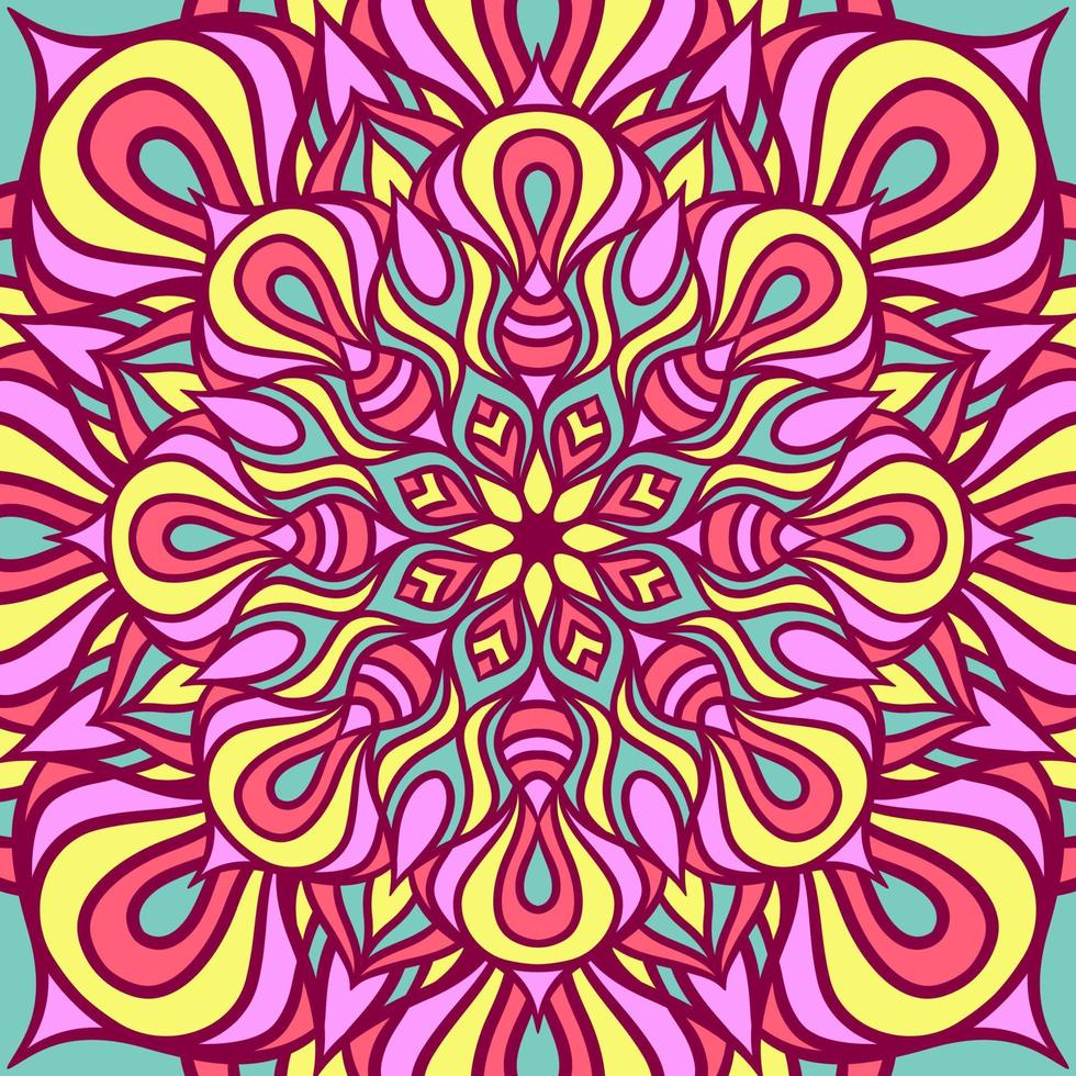 motif d'ornement rond mandala ethnique avec coloré vecteur