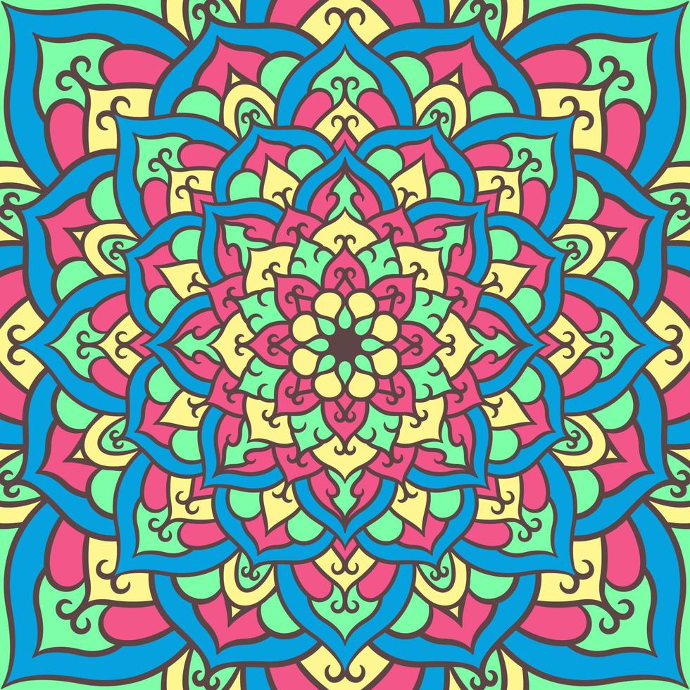 motif d'ornement rond mandala ethnique avec coloré vecteur