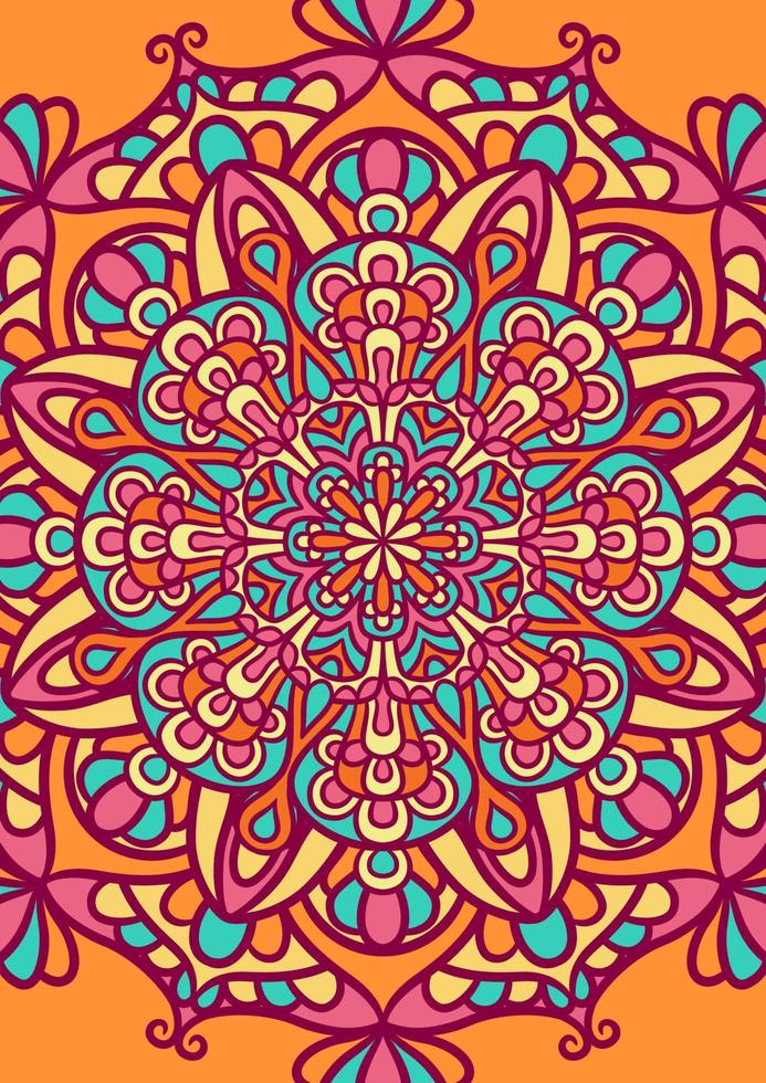 motif d'ornement rond mandala ethnique avec coloré vecteur