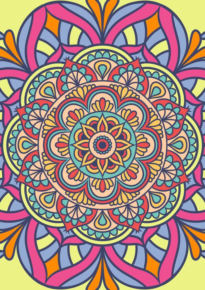 motif d'ornement rond mandala ethnique avec coloré vecteur