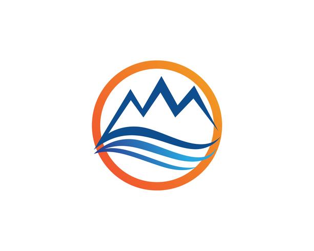 Modèle d&#39;icônes logo et symboles de paysage nature montagne vecteur