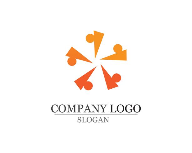 Vecteur de modèle de logo et symboles de soins communautaires