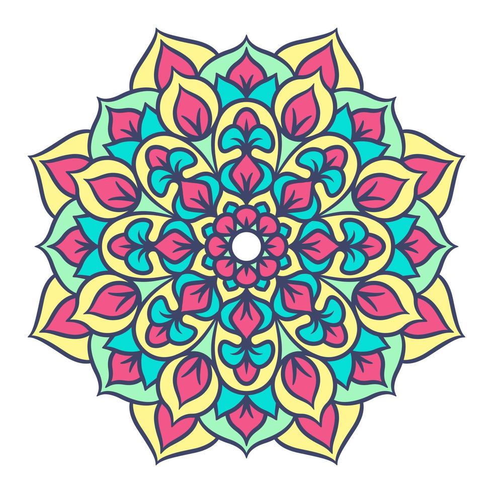 motif d'ornement rond mandala ethnique avec coloré vecteur