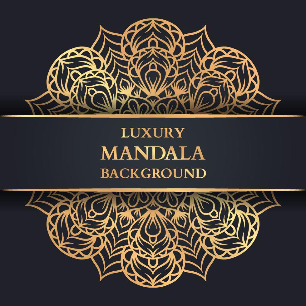 fond de mandala de luxe avec arabesque dorée vecteur