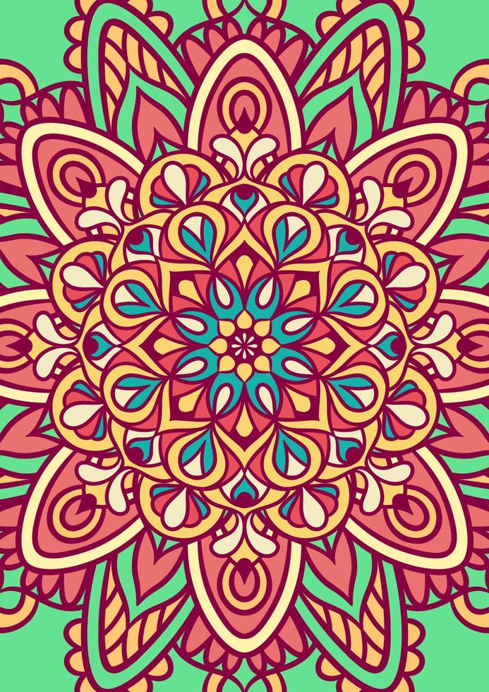 motif d'ornement rond mandala ethnique avec coloré vecteur