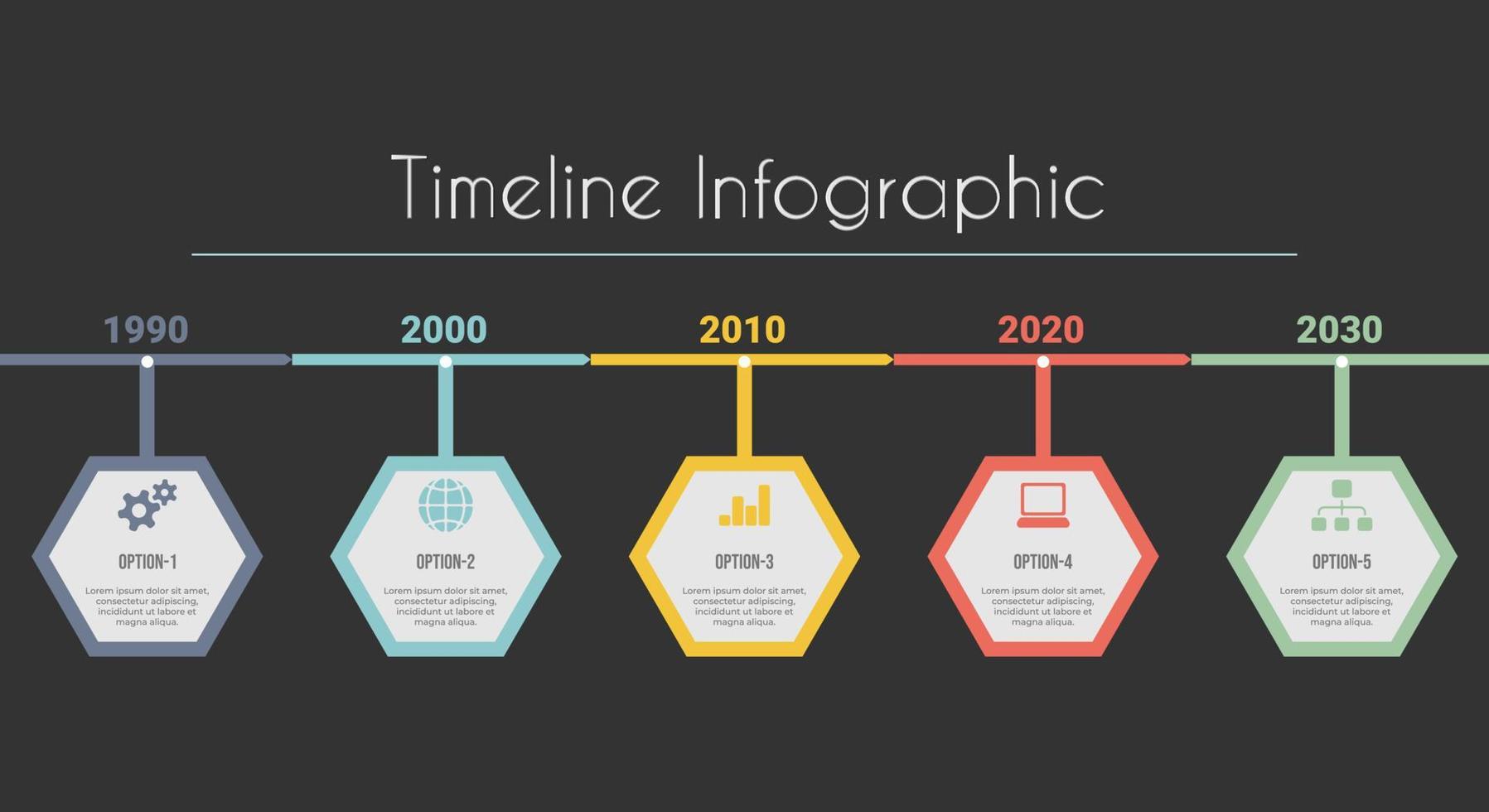 modèle de vecteur de conception infographique de chronologie. concept d'entreprise. modèle d'entreprise de vecteur pour la présentation. pièces ou processus.différents éléments infographiques modèle de vecteur gratuit