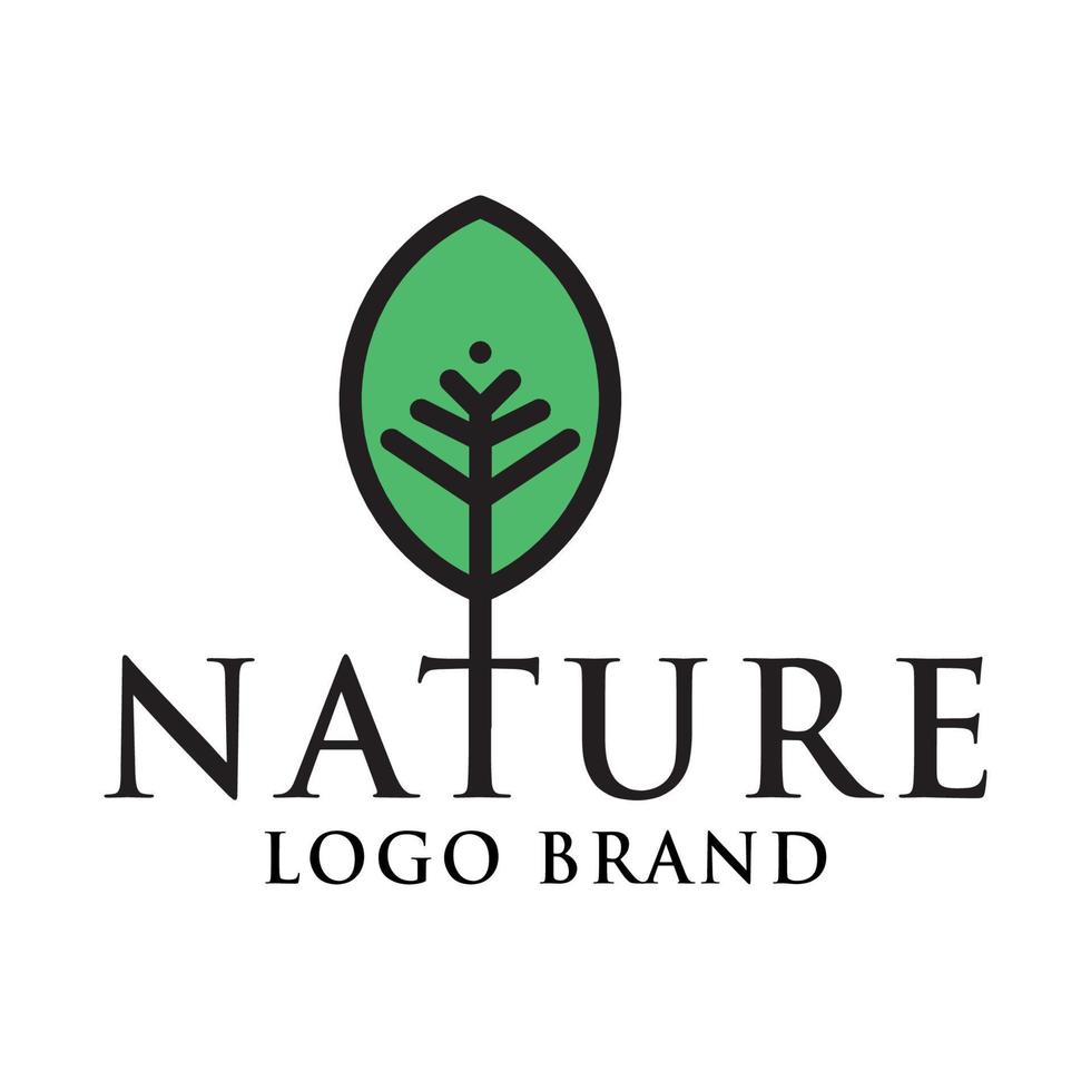 logo d'arbre avec écriture de conception vecteur