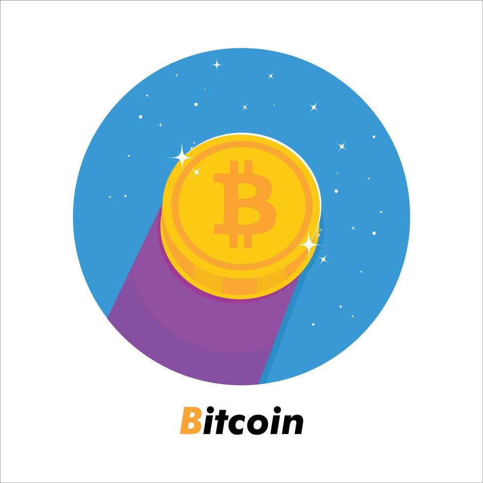icône plate bitcoin vecteur