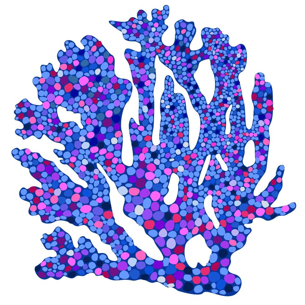 illustration isolée colorée de vecteur de coraux bleus