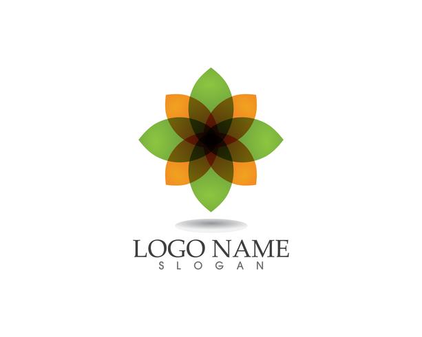 modèle de logo et symbole nature feuille verte vecteur