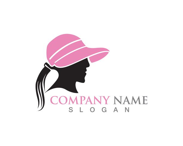 Chapeau femme vecteur symboles logo couleur noire
