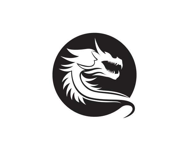 Tête de dragon couleur plate logo modèle vector illustration