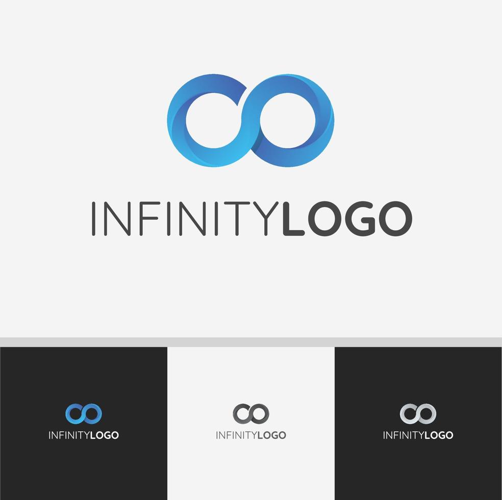 logo infini et concept d'icône avec illustration vectorielle de style moderne, symbole infini avec quatre types de couleur et d'arrière-plan, signe infini pour l'entreprise et autre vecteur