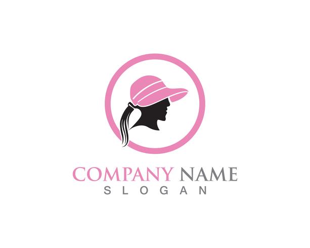 Chapeau femme vecteur symboles logo couleur noire