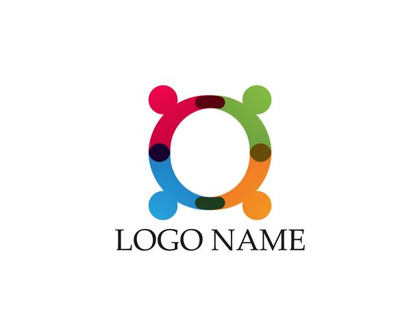 Adoption et soins communautaires Icône de vecteur de modèle de logo
