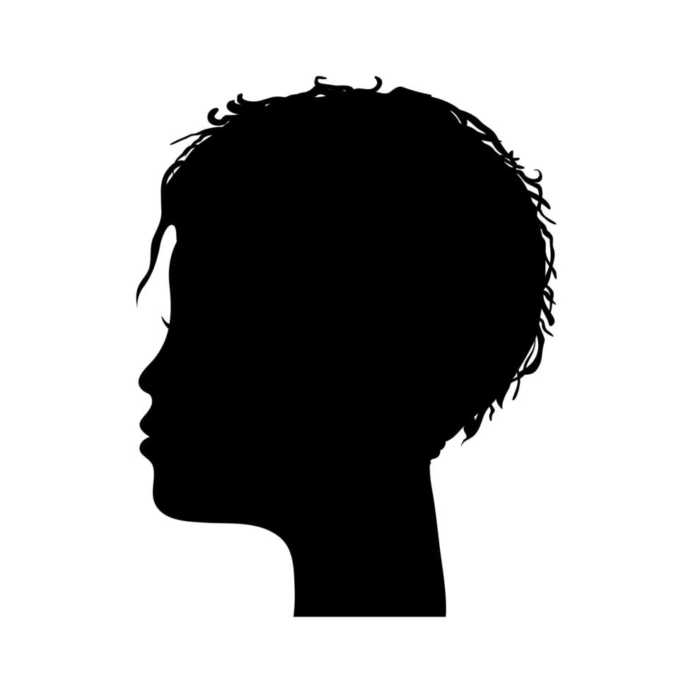 femme, tête, profil, silhouette vecteur