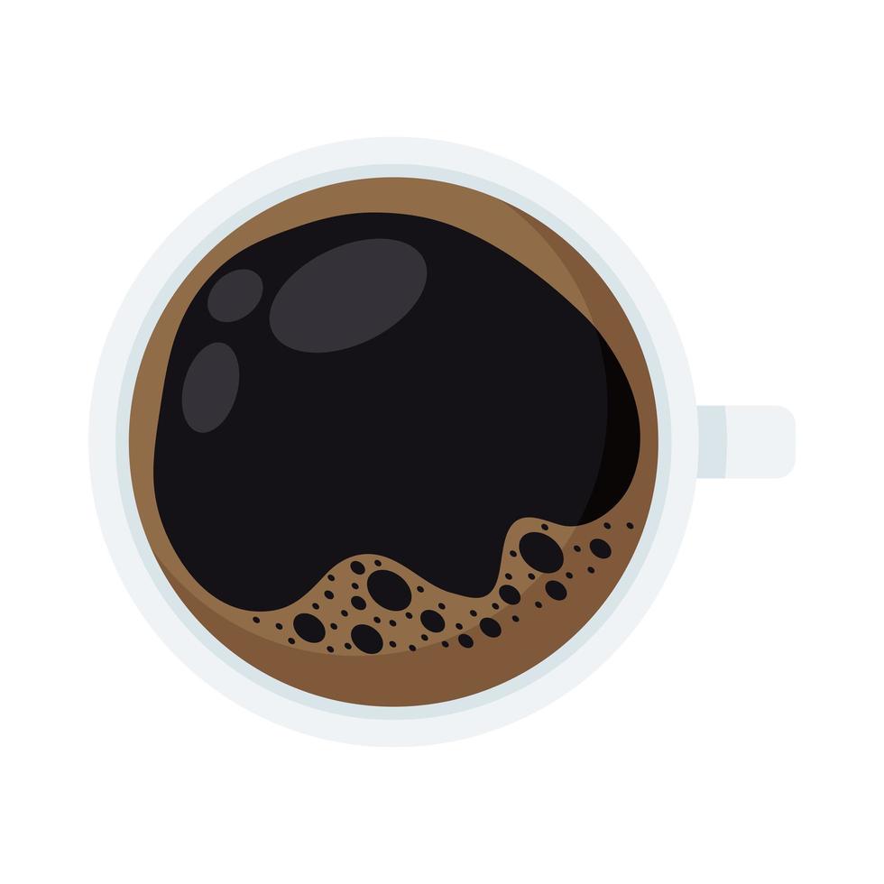 tasse à café boisson vue aérienne vecteur