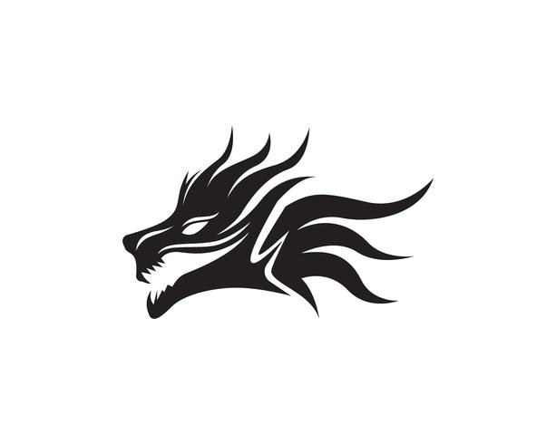 Tête de dragon couleur plate logo modèle vector illustration
