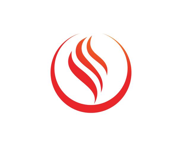 Modèle d&#39;icônes de logo et symboles de nature de flamme de feu, vecteur