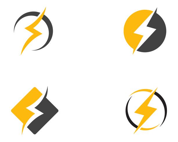 logo et symboles icône éclair vecteur