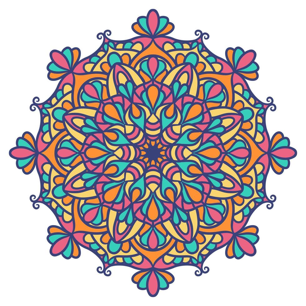 motif d'ornement rond mandala ethnique avec coloré vecteur