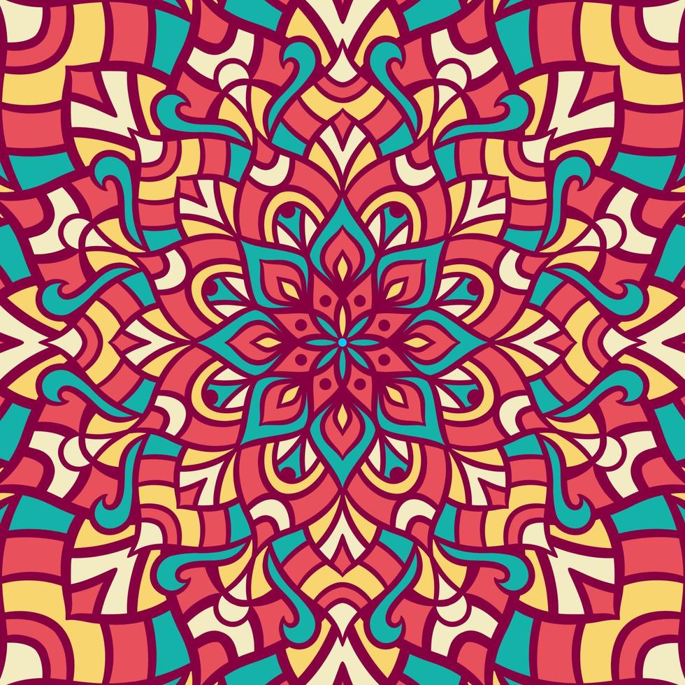 motif d'ornement rond mandala ethnique avec coloré vecteur