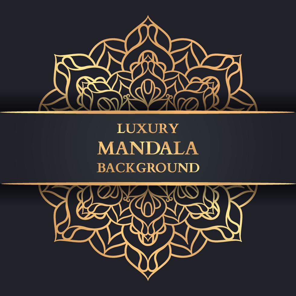 fond de mandala de luxe avec arabesque dorée vecteur