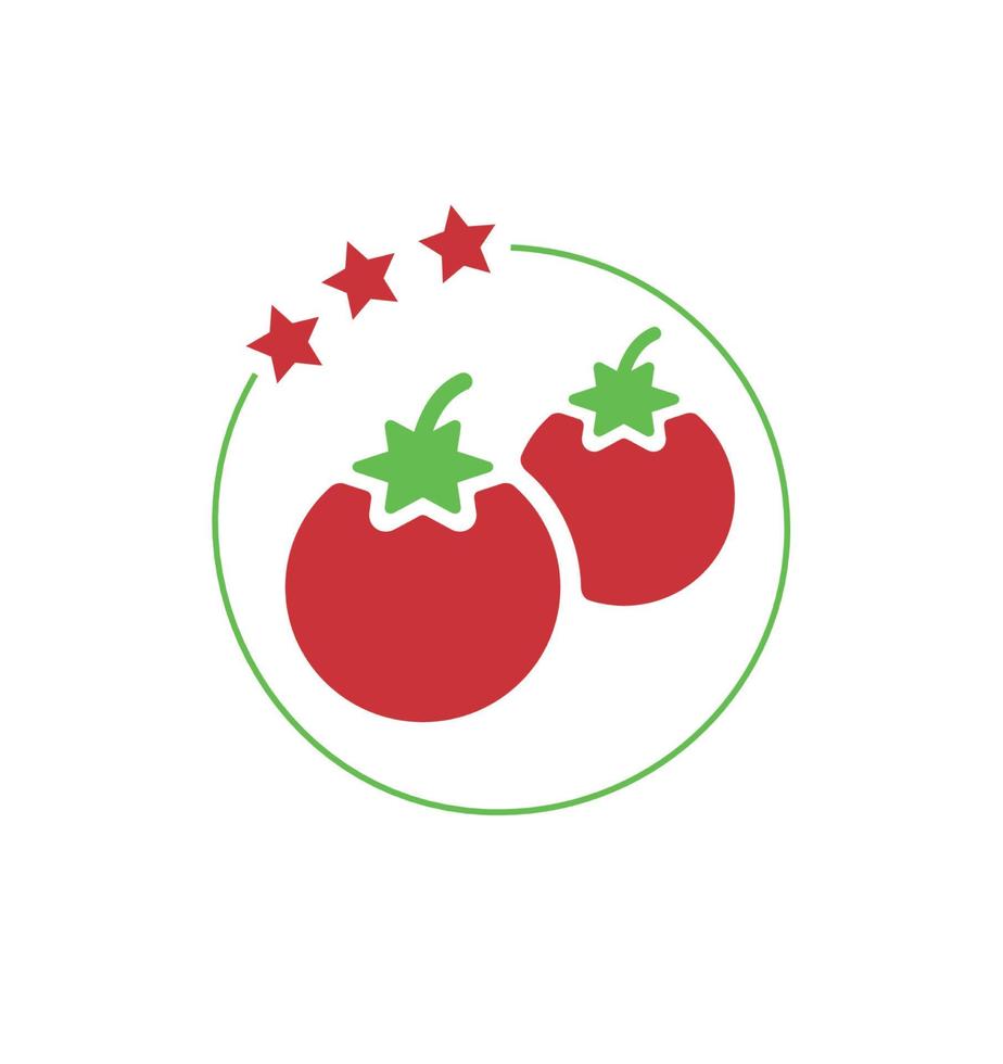 logo vintage rouge tomate ou cerise vecteur