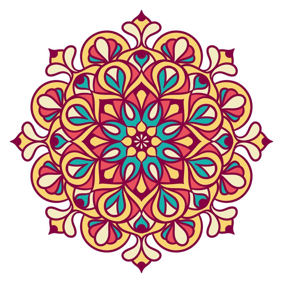 motif d'ornement rond mandala ethnique avec coloré vecteur