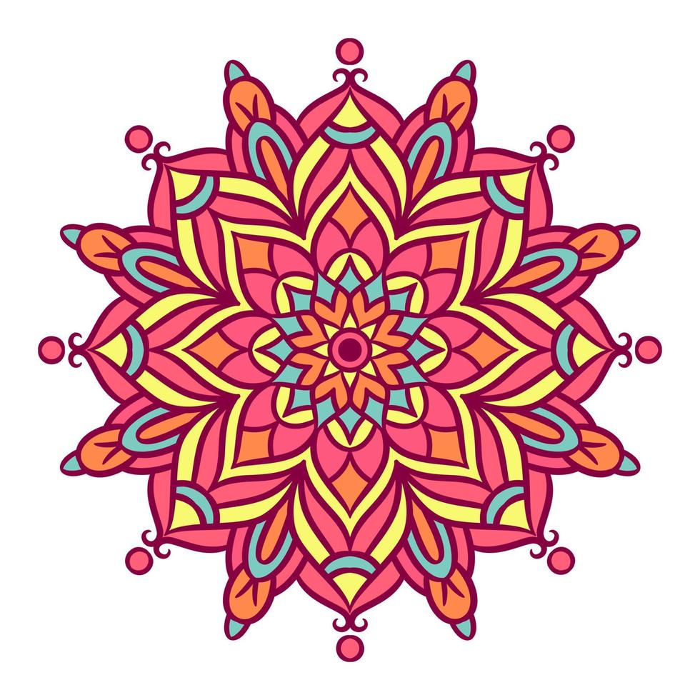 motif d'ornement rond mandala ethnique vecteur