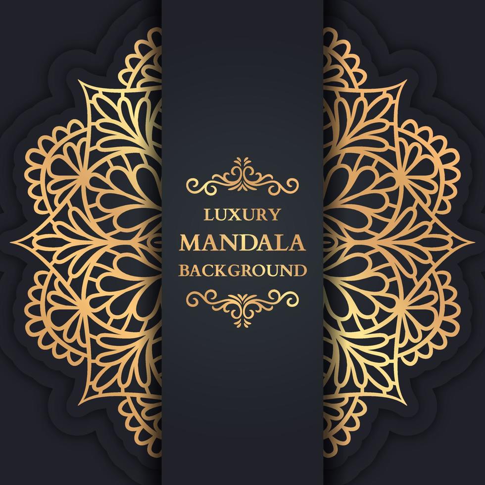 fond de mandala de luxe avec arabesque dorée vecteur