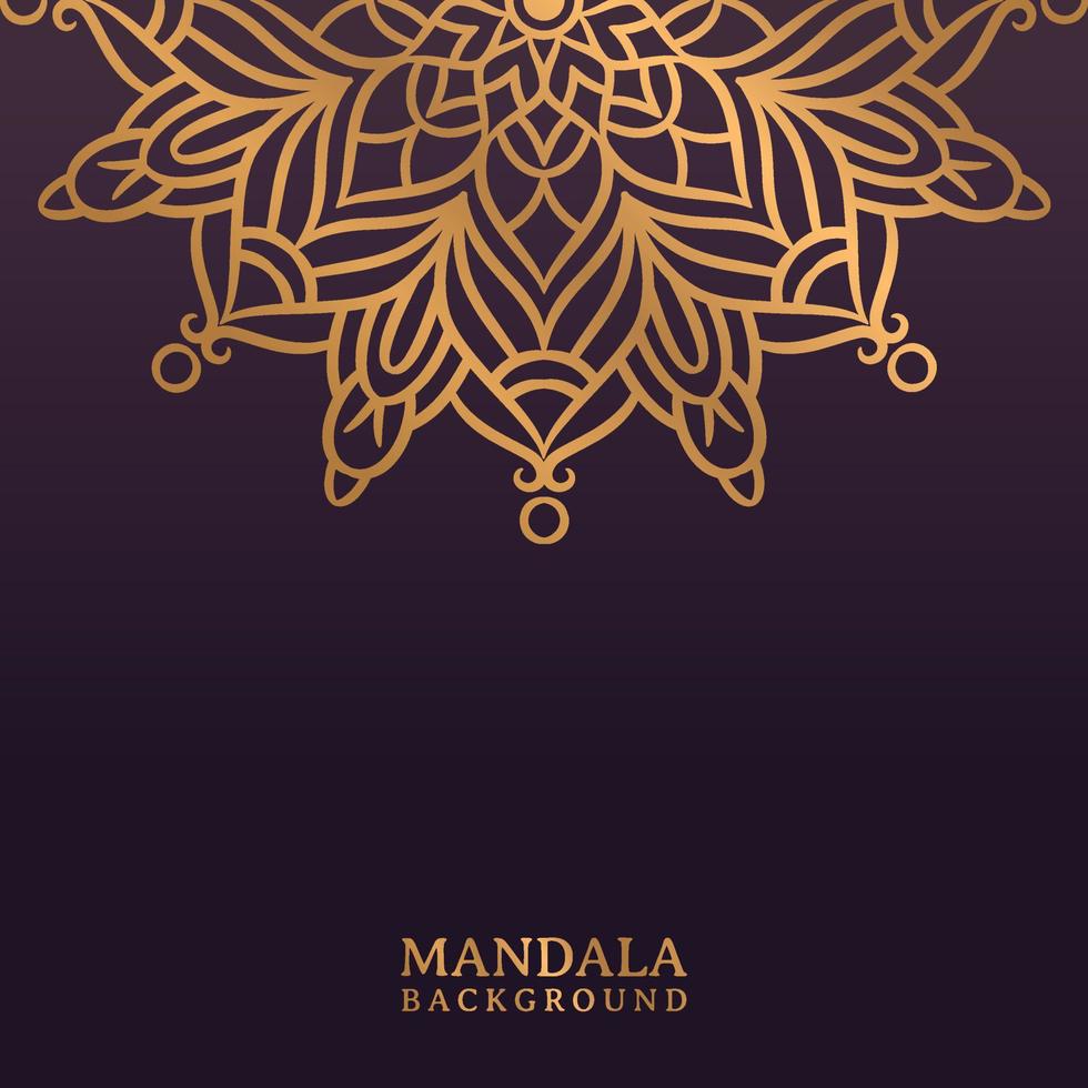 fond de mandala de luxe avec arabesque dorée vecteur