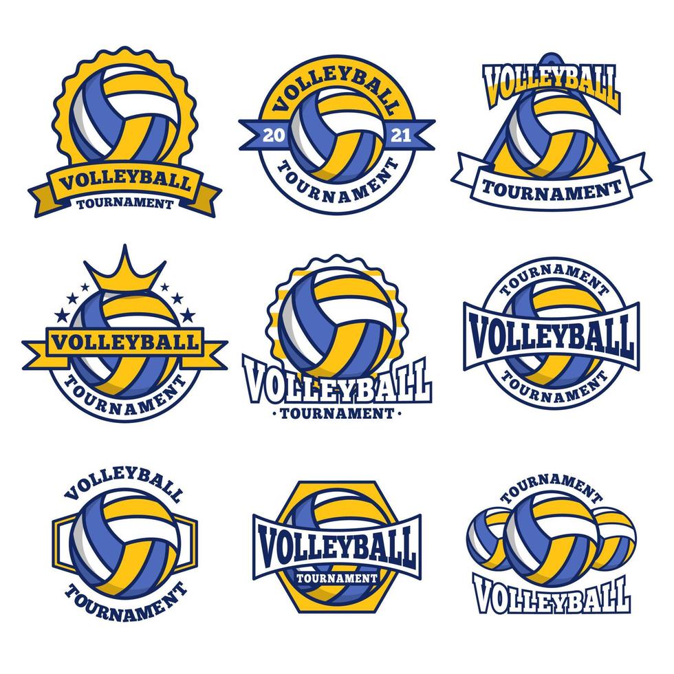 collections de jeux d'emblèmes de logo de volley-ball vecteur