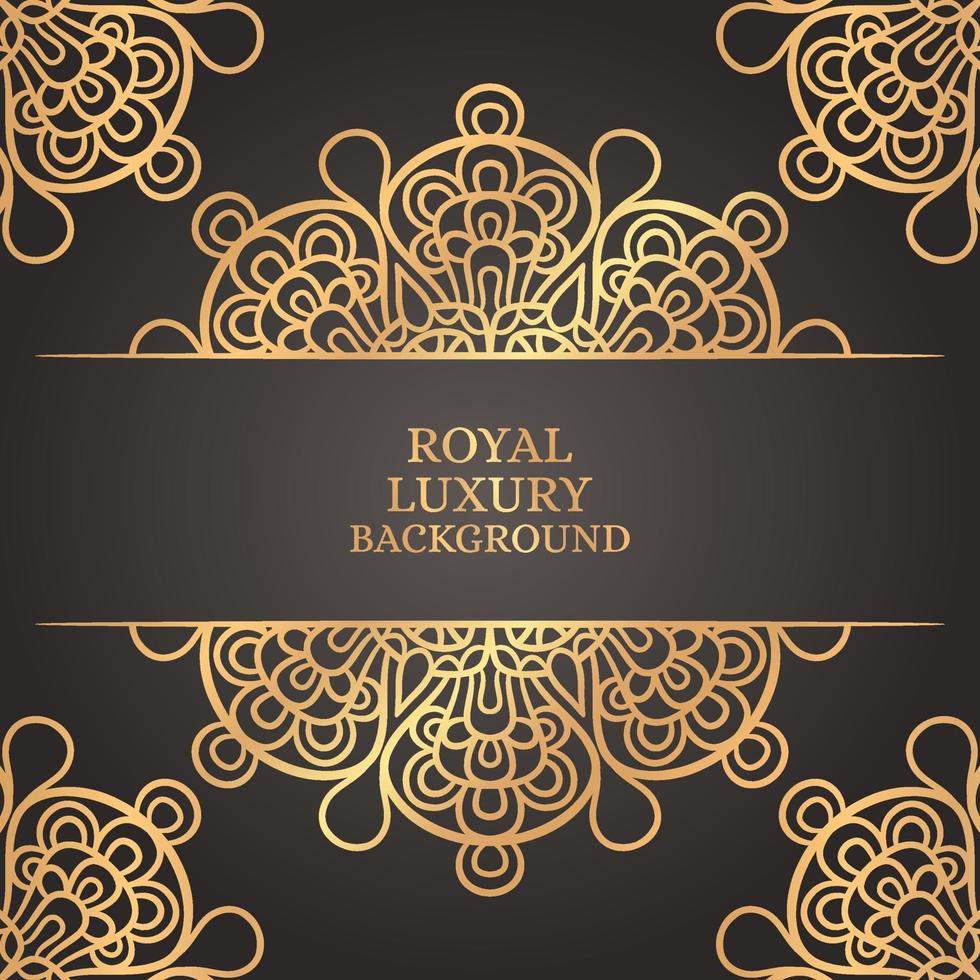 fond de mandala de luxe royal avec arabesque dorée vecteur