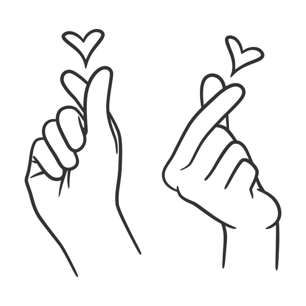 main avec les doigts en forme de coeur vecteur