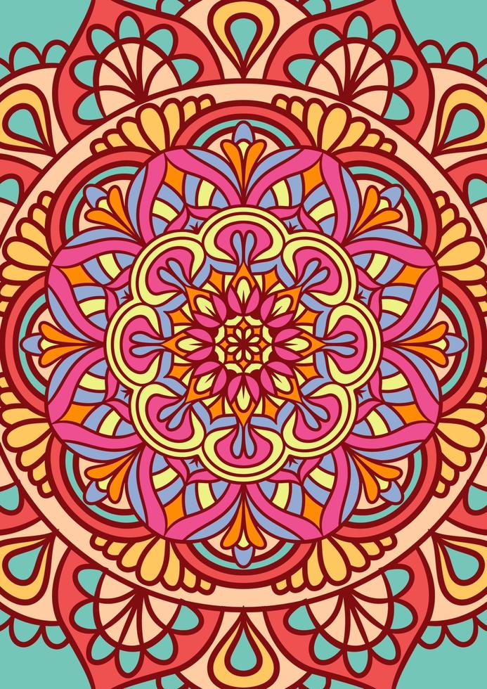 motif d'ornement rond mandala ethnique avec coloré vecteur