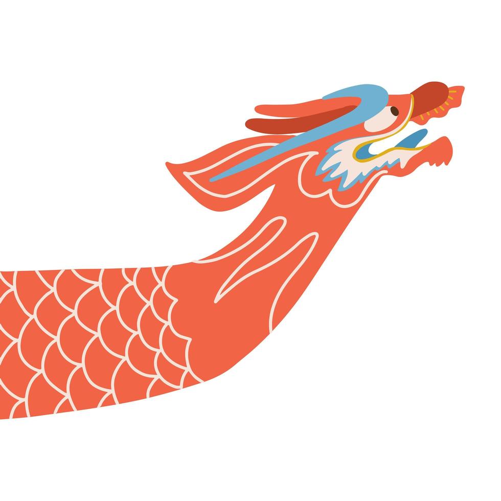 symbole du bateau-dragon. tête de dragon bateau arc isolé illustration vectorielle. vecteur