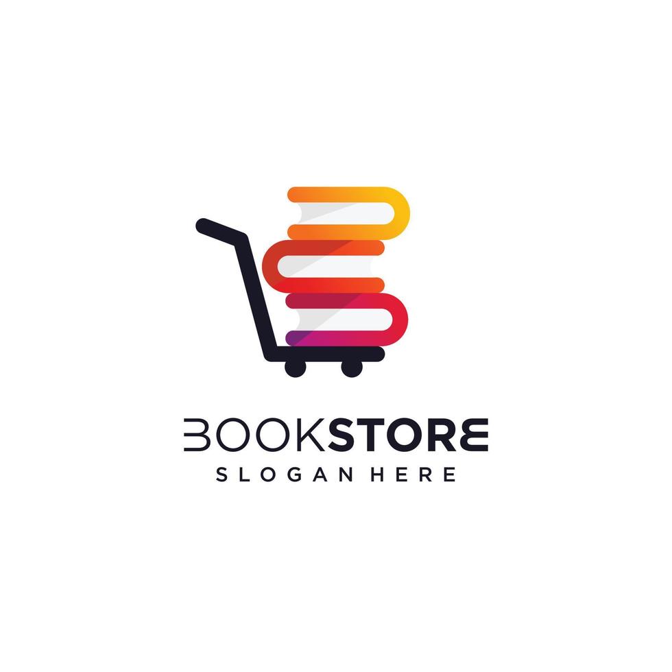 modèle de conception de logo de librairie avec concept moderne, livre, magasin, moderne, vente, image vectorielle premium vecteur