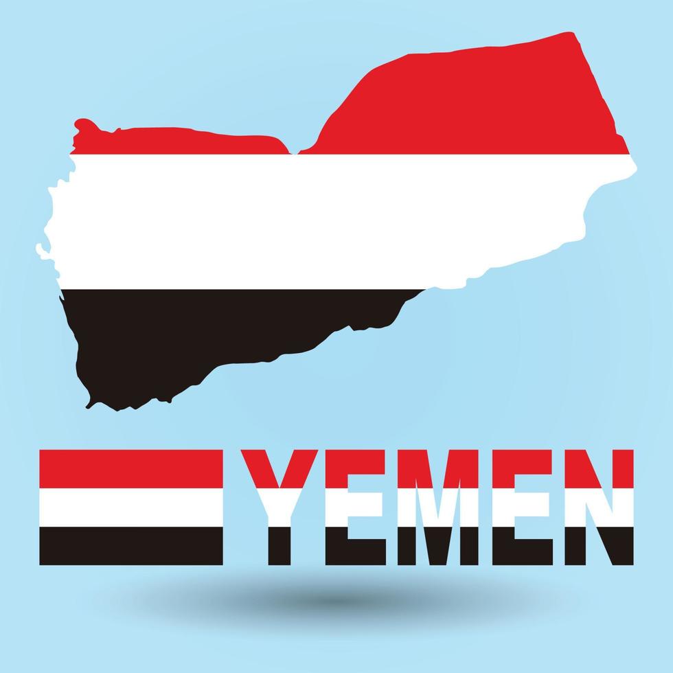 carte du yémen et fond de drapeau vecteur