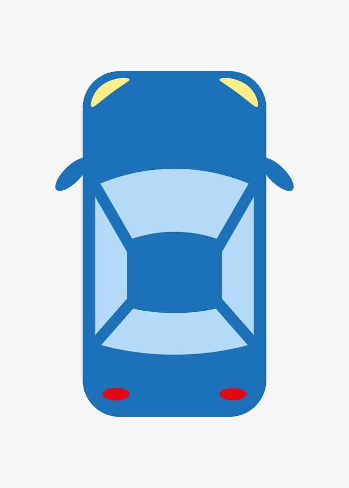 icône de vue de dessus de voiture vecteur bleu isolé sur fond blanc