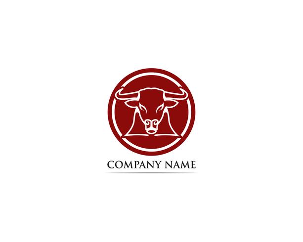 Modèle de logo et symboles de corne de taureau vecteur