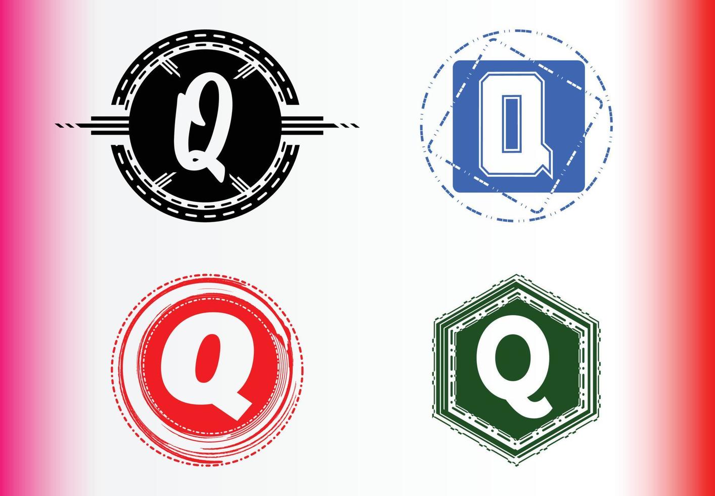 ensemble de modèles de conception de logo et d'icône letterq vecteur