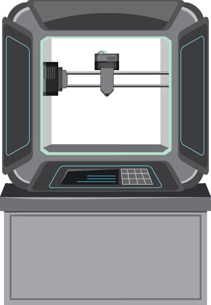 une machine de modèle d'imprimante 3d vecteur