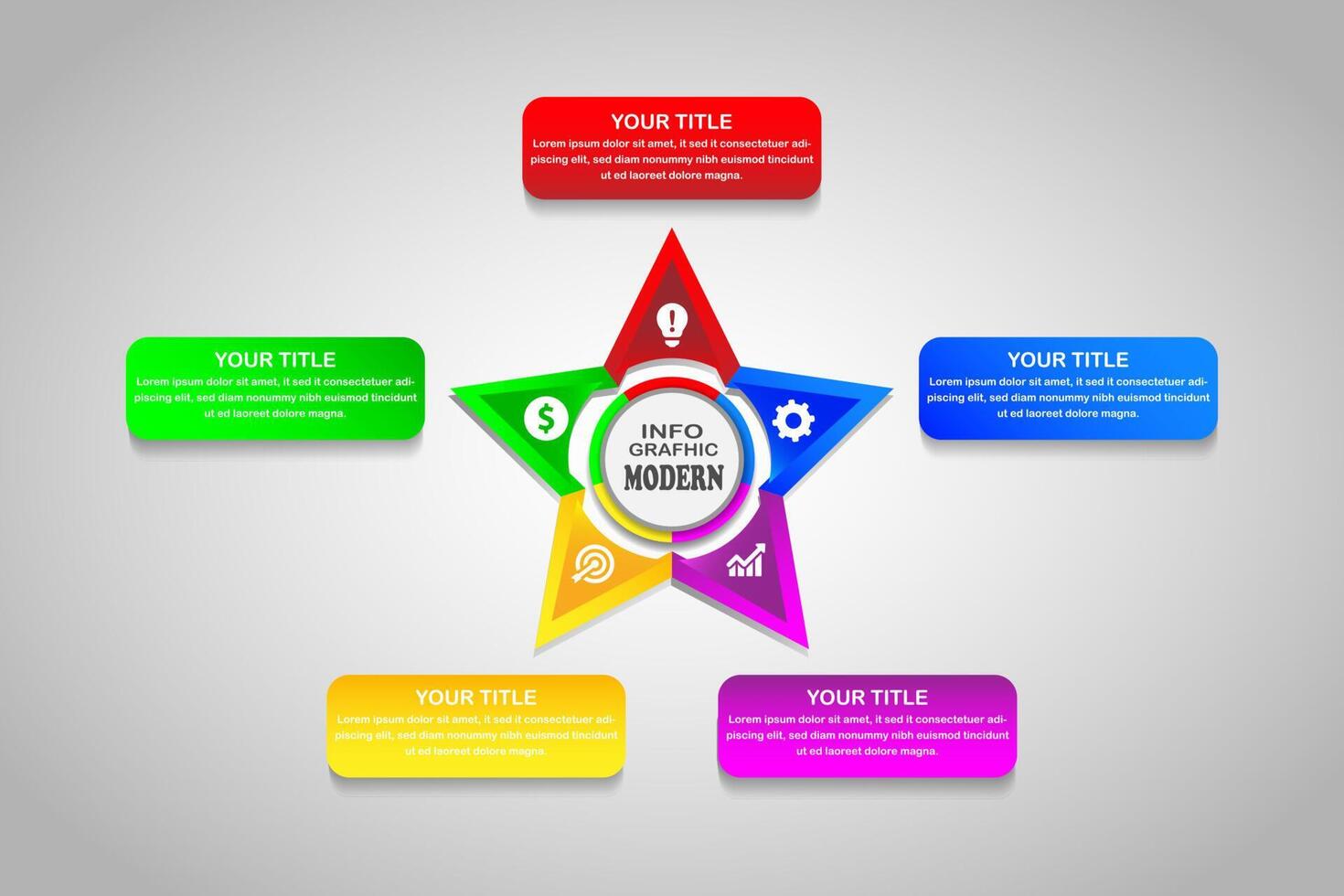 modèle de mise en page infographique, design moderne avec forme d'étoile vecteur