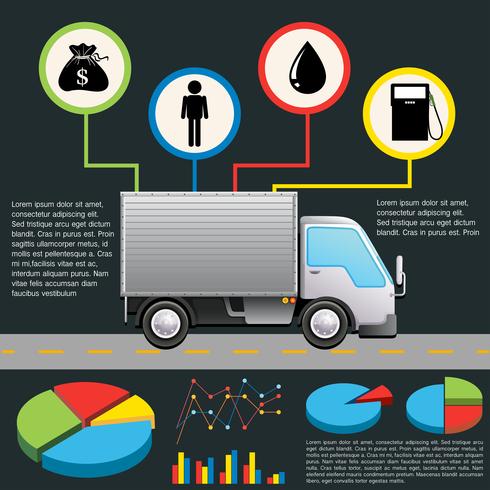 Un infochart d&#39;une camionnette de livraison vecteur