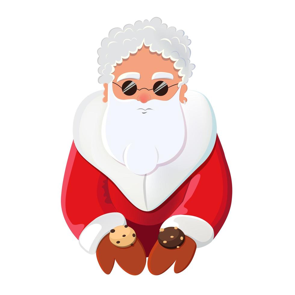 personnage du père noël offrant des cookies. illustration vectorielle alternative du père noël. vecteur