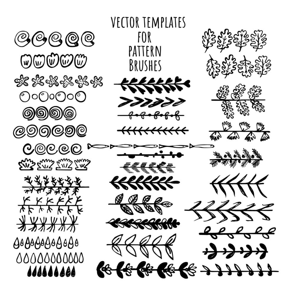 ensemble de modèles de brosses vectorielles. faire un pinceau avec ce modèle. vecteur