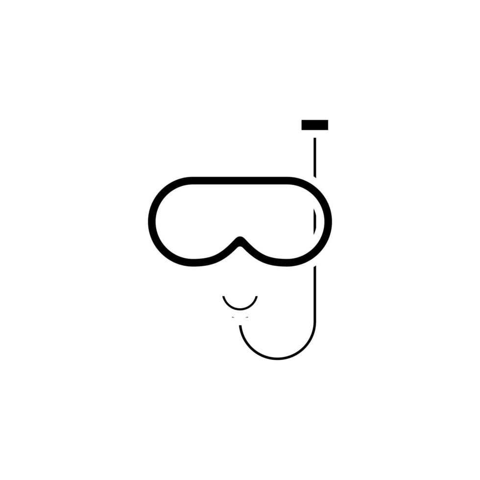 masque de plongée, tuba, maillots de bain, plongée avec tuba, plongée sous-marine, modèle de logo d'illustration vectorielle icône solide plongeur. adapté à de nombreuses fins. vecteur